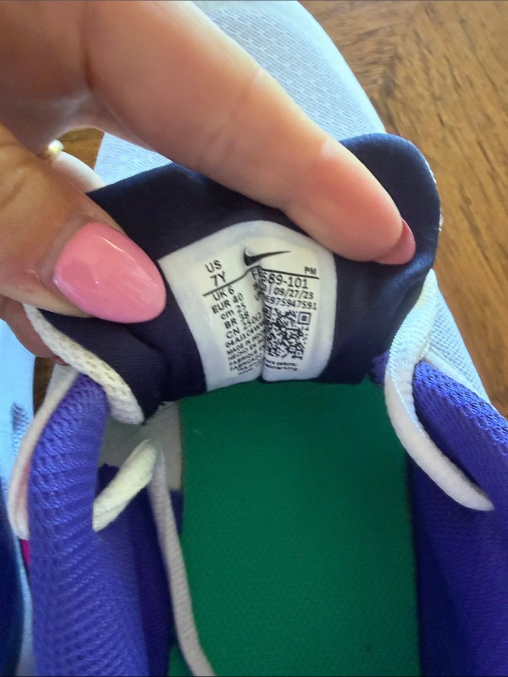 Nike size youth